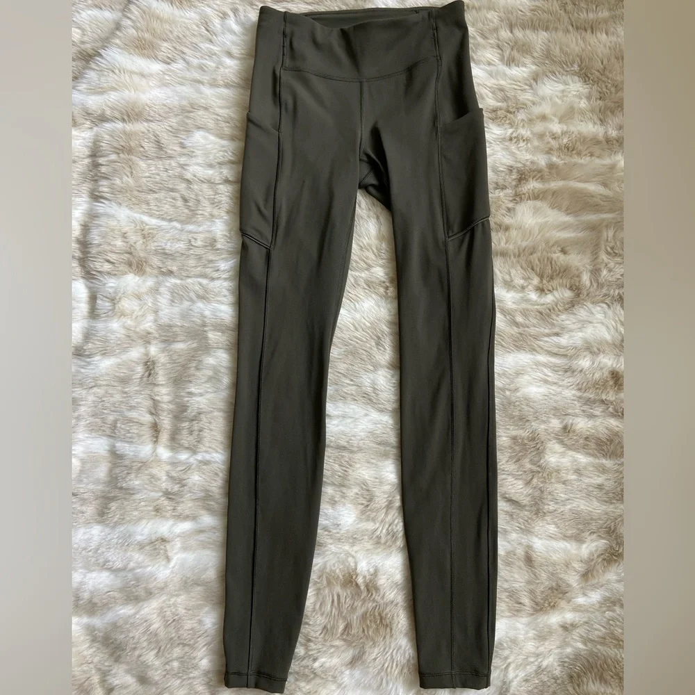lululemon athletica Olive Green High-Rise Pocket Leggings